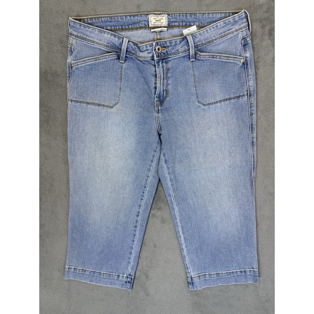Levis Jeans Womens 14 Blue Light Wash 545 Capri Mid Rise Straight Stretch